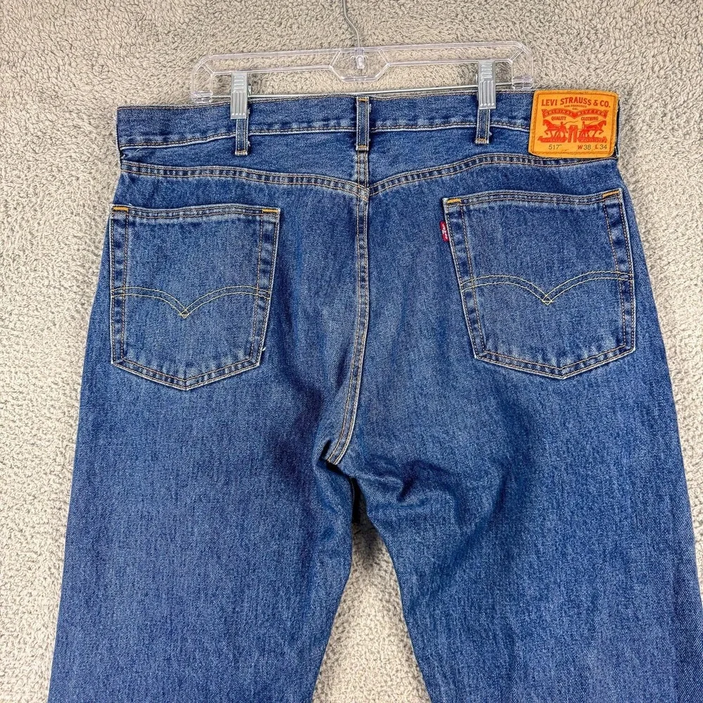 Levis 517 Jeans Mens 38 Blue Bootcut‎ Denim Medium Wash Classic 5-Pocket 38x35